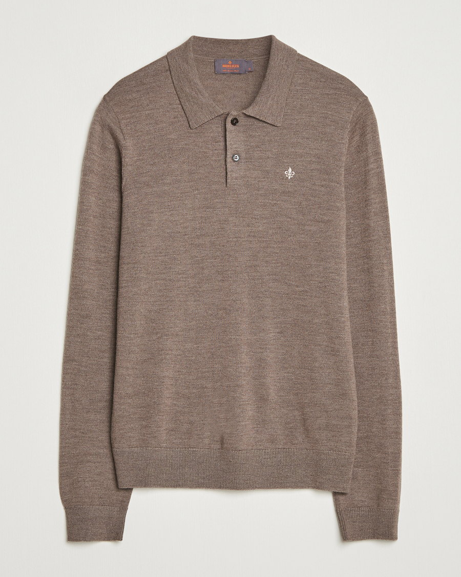 Herre | Gensere | Morris | Merino Polo Knit Brown
