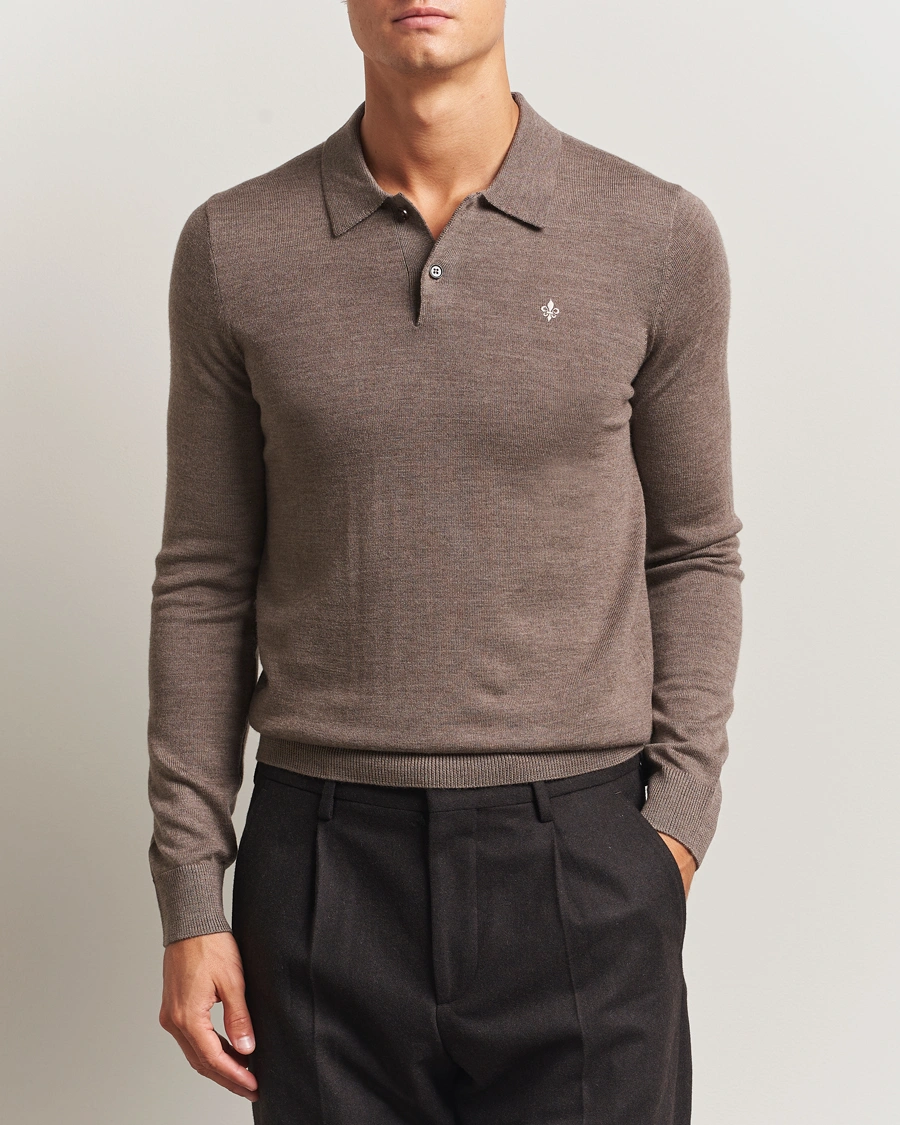 Herre | Gensere | Morris | Merino Polo Knit Brown
