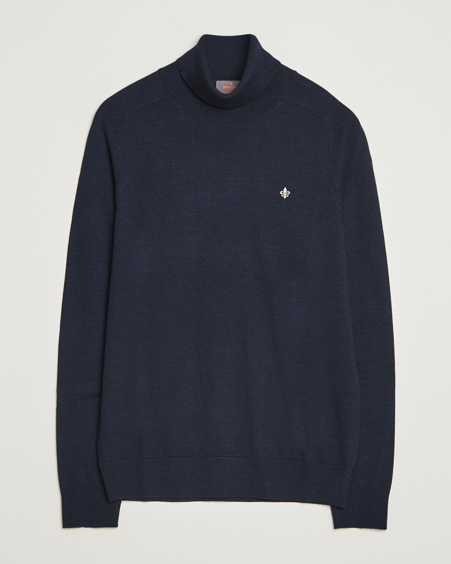 Herre | Gensere | Morris | Merino Roller Neck Navy