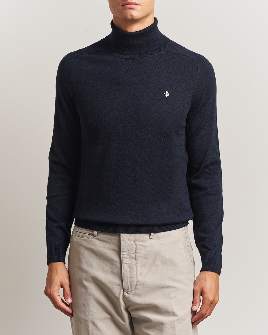 Herre | Gensere | Morris | Merino Roller Neck Navy