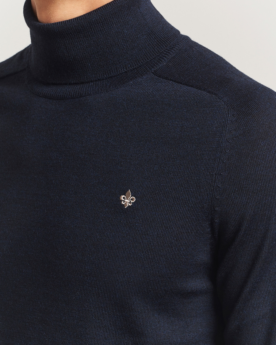 Herre | Gensere | Morris | Merino Roller Neck Navy