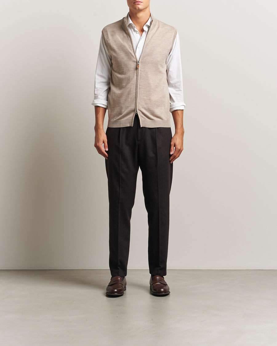 Herre | Gensere | Morris | Merino Zip Vest Khaki