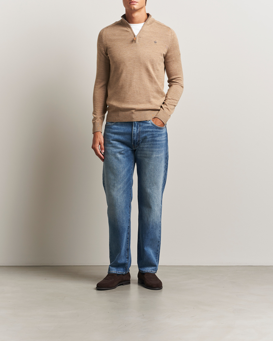 Herre | Gensere | Morris | John Merino Half Zip Camel
