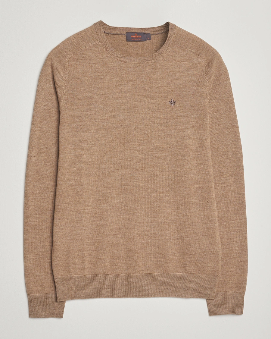 Herre | Gensere | Morris | Merino O-Neck Camel