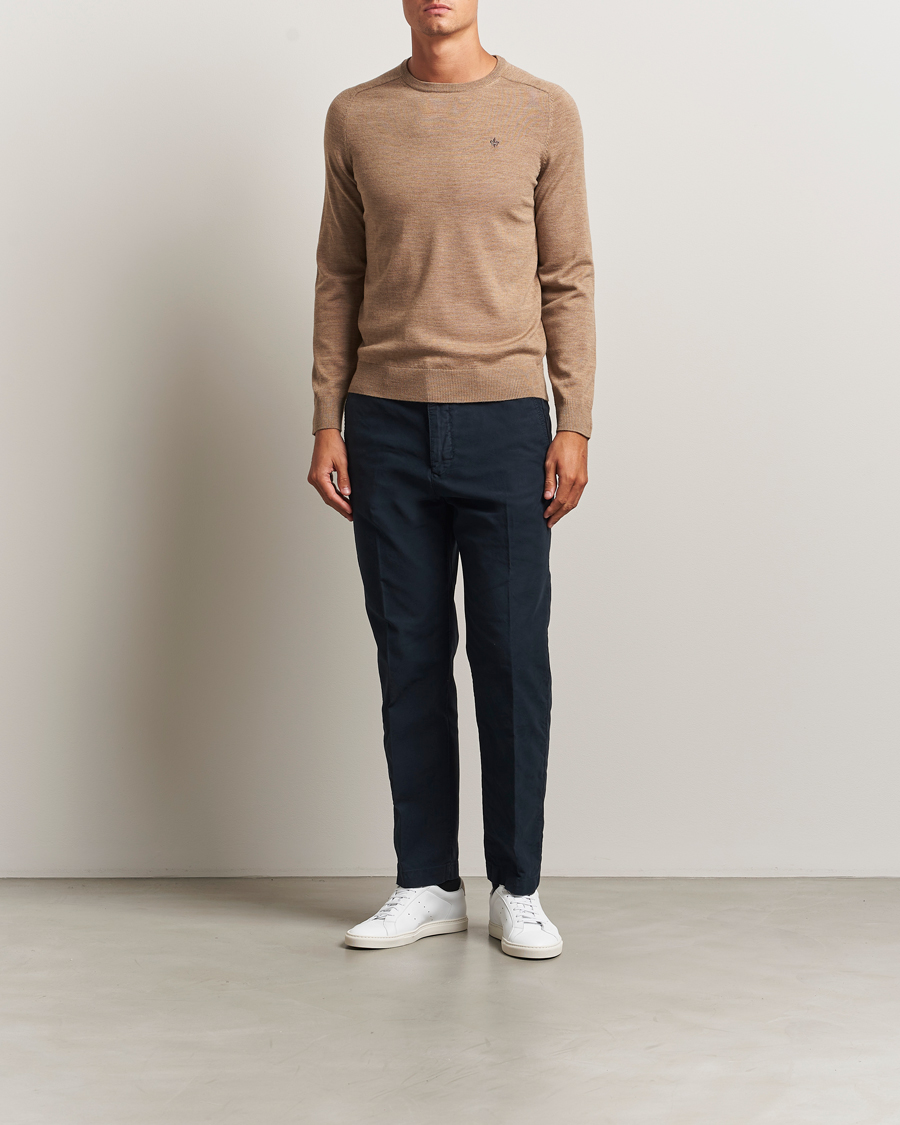Herre | Gensere | Morris | Merino O-Neck Camel