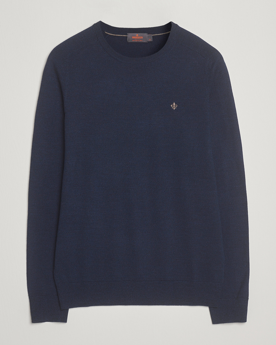 Herre | Gensere | Morris | Merino O-Neck Dark Blue