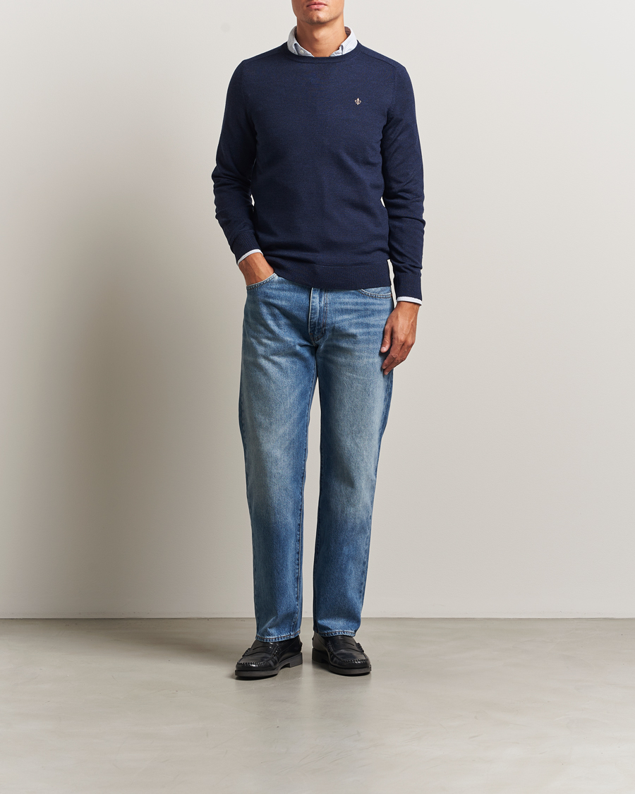 Herre | Gensere | Morris | Merino O-Neck Dark Blue