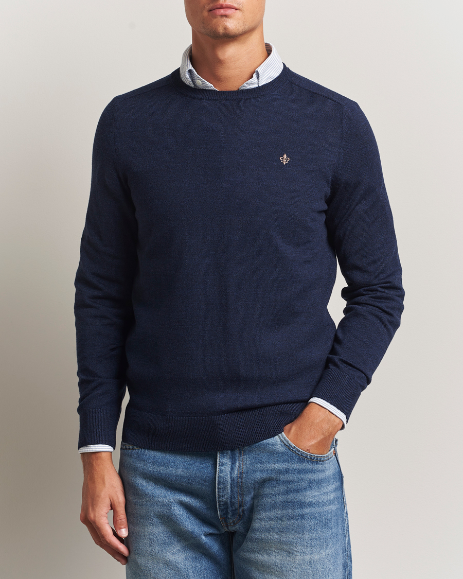 Herre | Gensere | Morris | Merino O-Neck Dark Blue