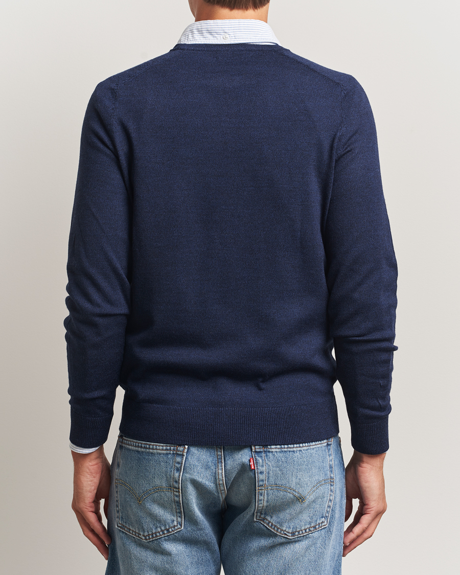 Herre | Gensere | Morris | Merino O-Neck Dark Blue