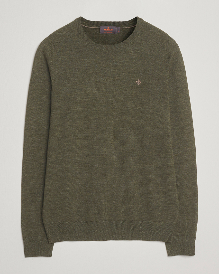 Herre | Gensere | Morris | Merino O-Neck Olive