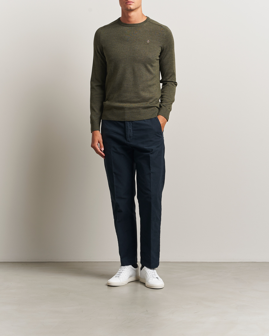 Herre | Gensere | Morris | Merino O-Neck Olive