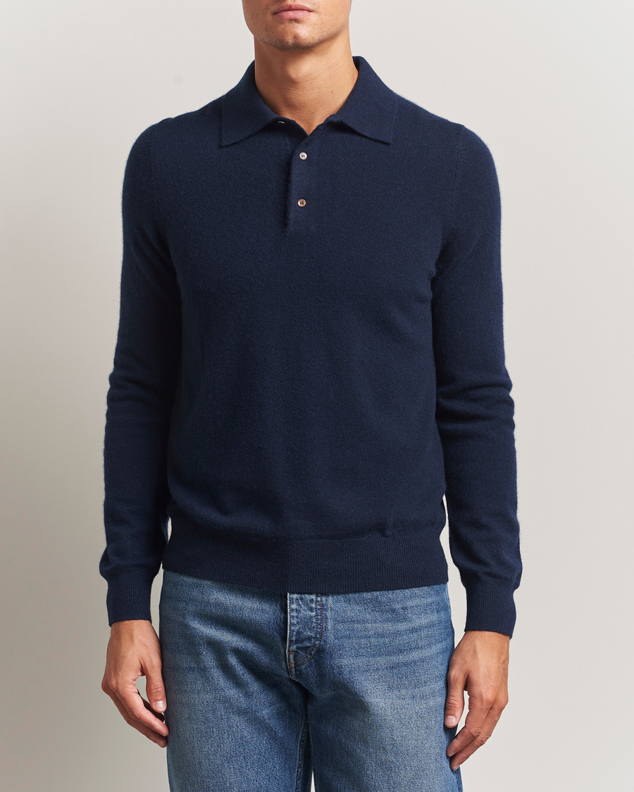 Herre | Gensere | Morris | Cashmere Polo Neck Navy