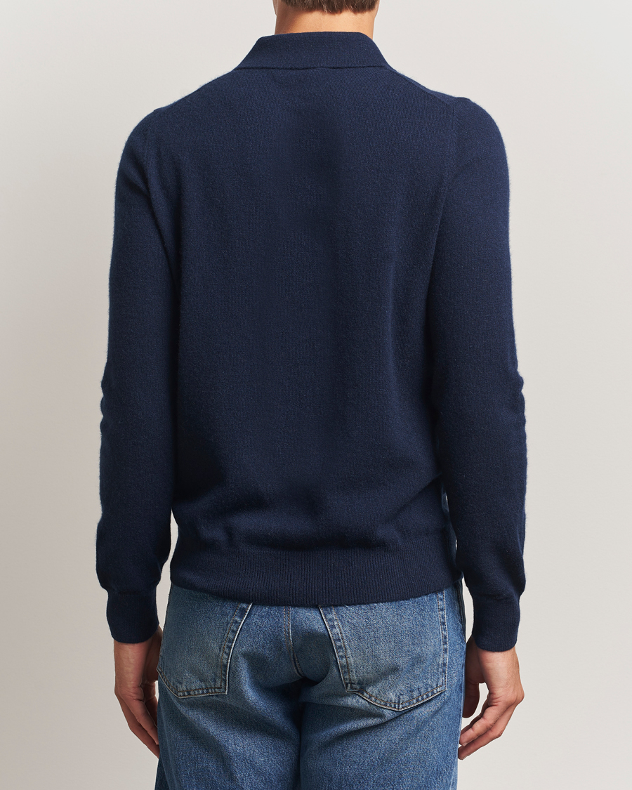 Herre | Gensere | Morris | Cashmere Polo Neck Navy