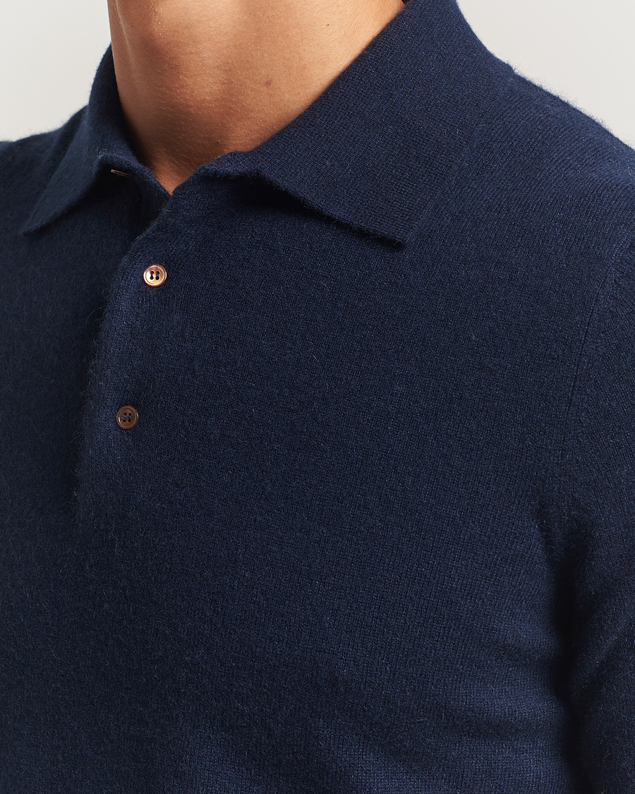 Herre | Gensere | Morris | Cashmere Polo Neck Navy