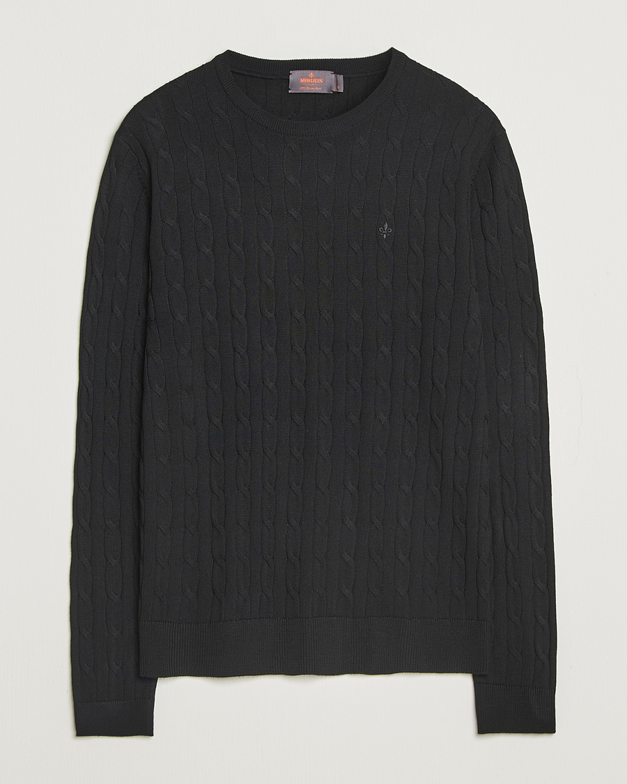 Herre | Gensere | Morris | Merino Cable O-Neck Black