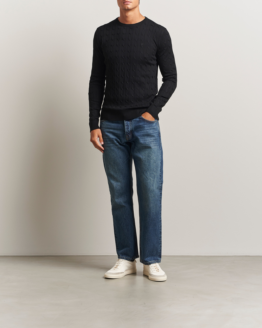 Herre | Gensere | Morris | Merino Cable O-Neck Black