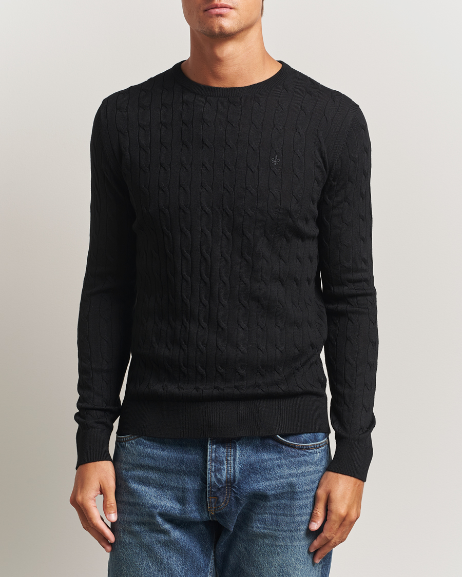 Herre | Gensere | Morris | Merino Cable O-Neck Black