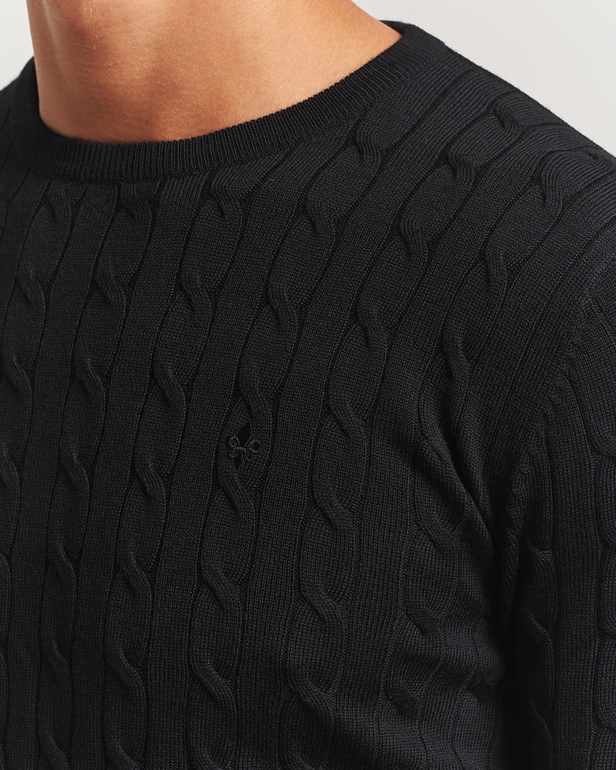 Herre | Gensere | Morris | Merino Cable O-Neck Black