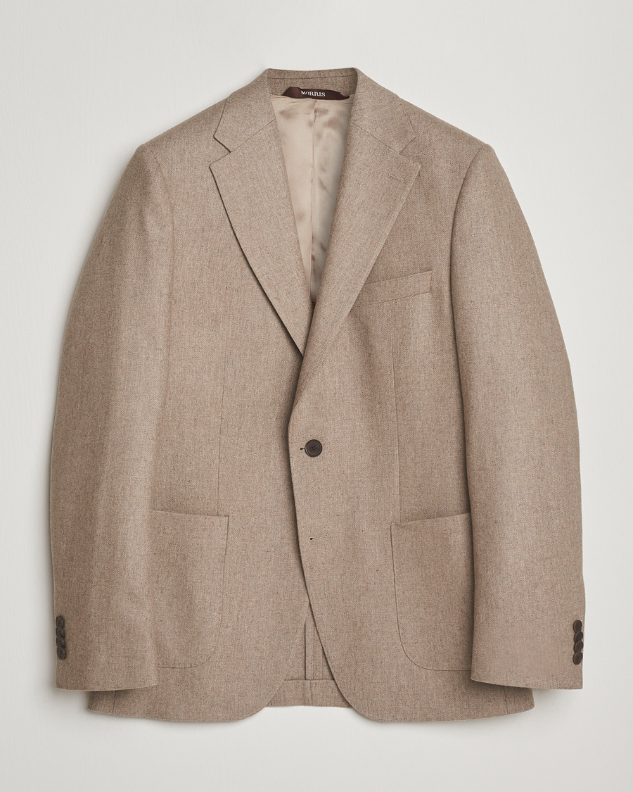 Herre | Dressjakker | Morris | Flannel Wool Blazer Khaki