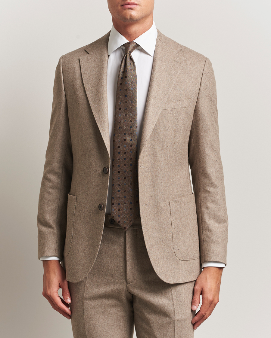 Herre | Dressjakker | Morris | Flannel Wool Blazer Khaki