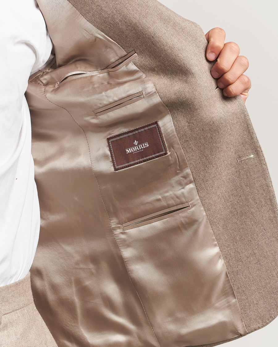 Herre | Dressjakker | Morris | Flannel Wool Blazer Khaki