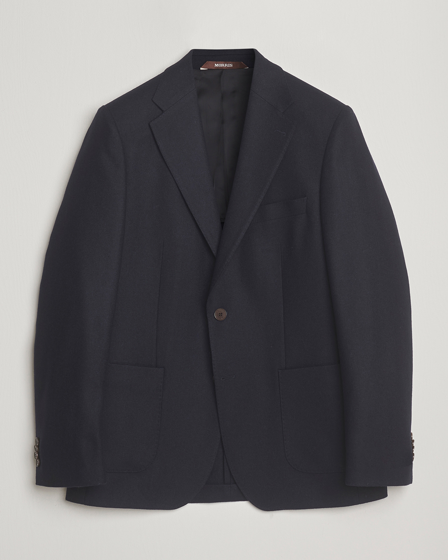 Herre | Dressjakker | Morris | Flannel Wool Blazer Navy