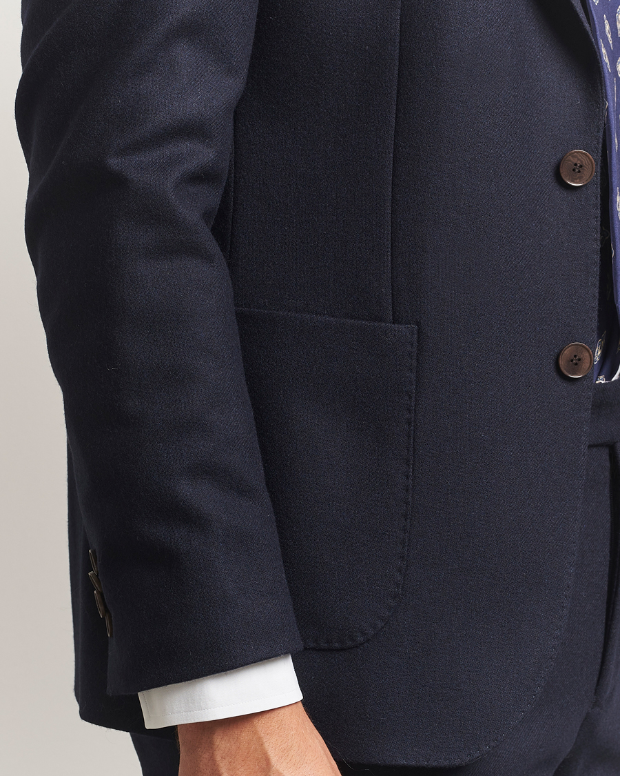 Herre | Dressjakker | Morris | Flannel Wool Blazer Navy