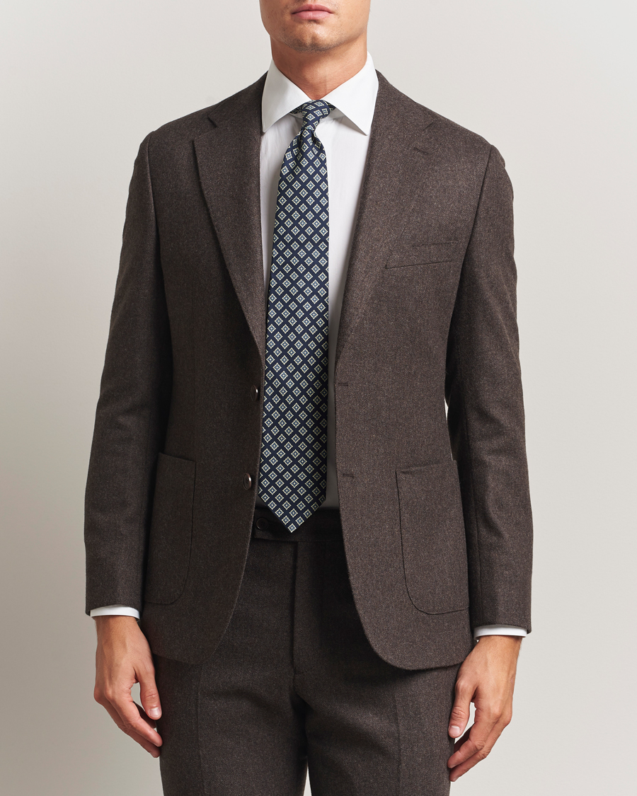Herre | Dressjakker | Morris | Flannel Wool Blazer Brown