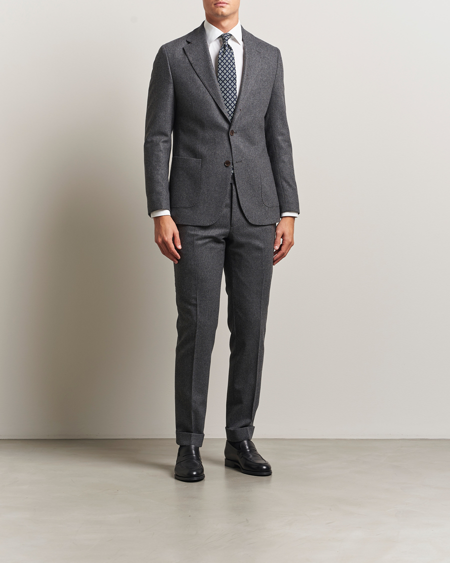 Herre | Dressjakker | Morris | Flannel Wool Blazer Grey