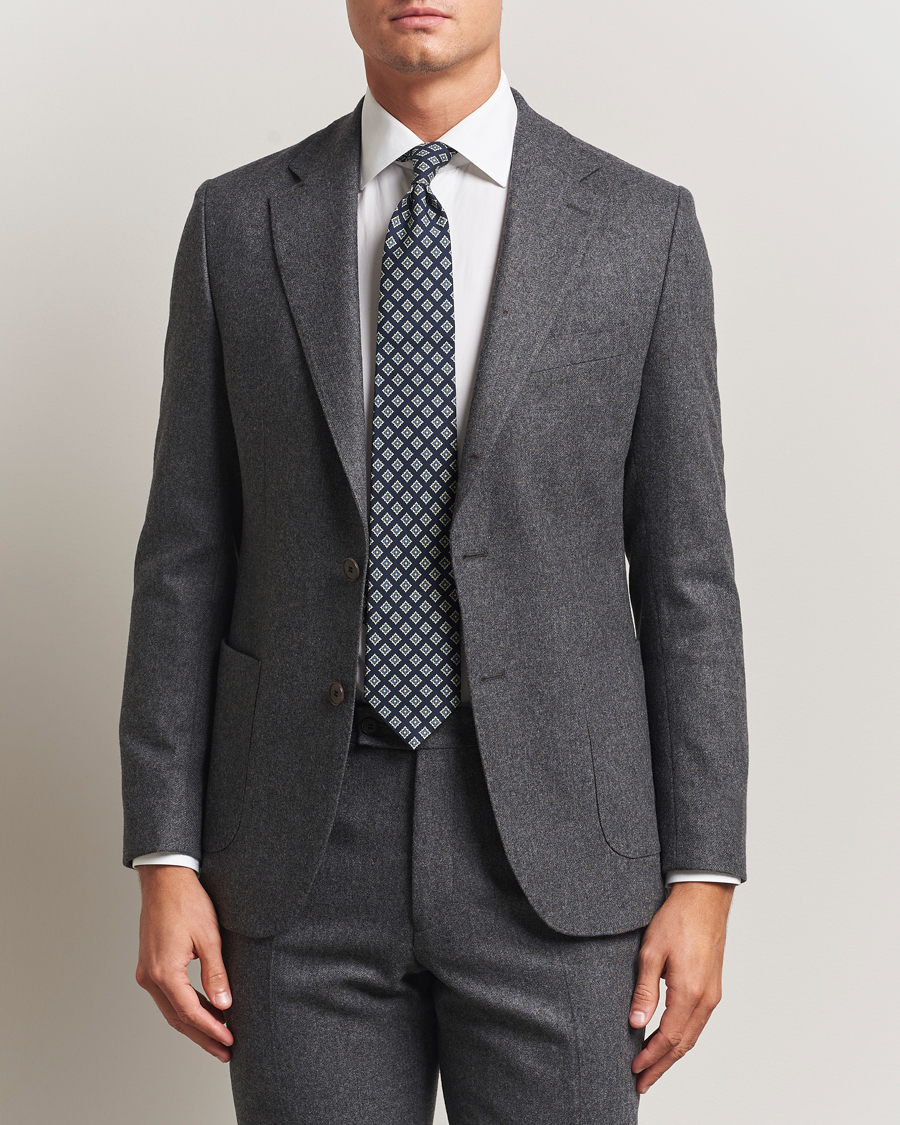 Herre | Dressjakker | Morris | Flannel Wool Blazer Grey