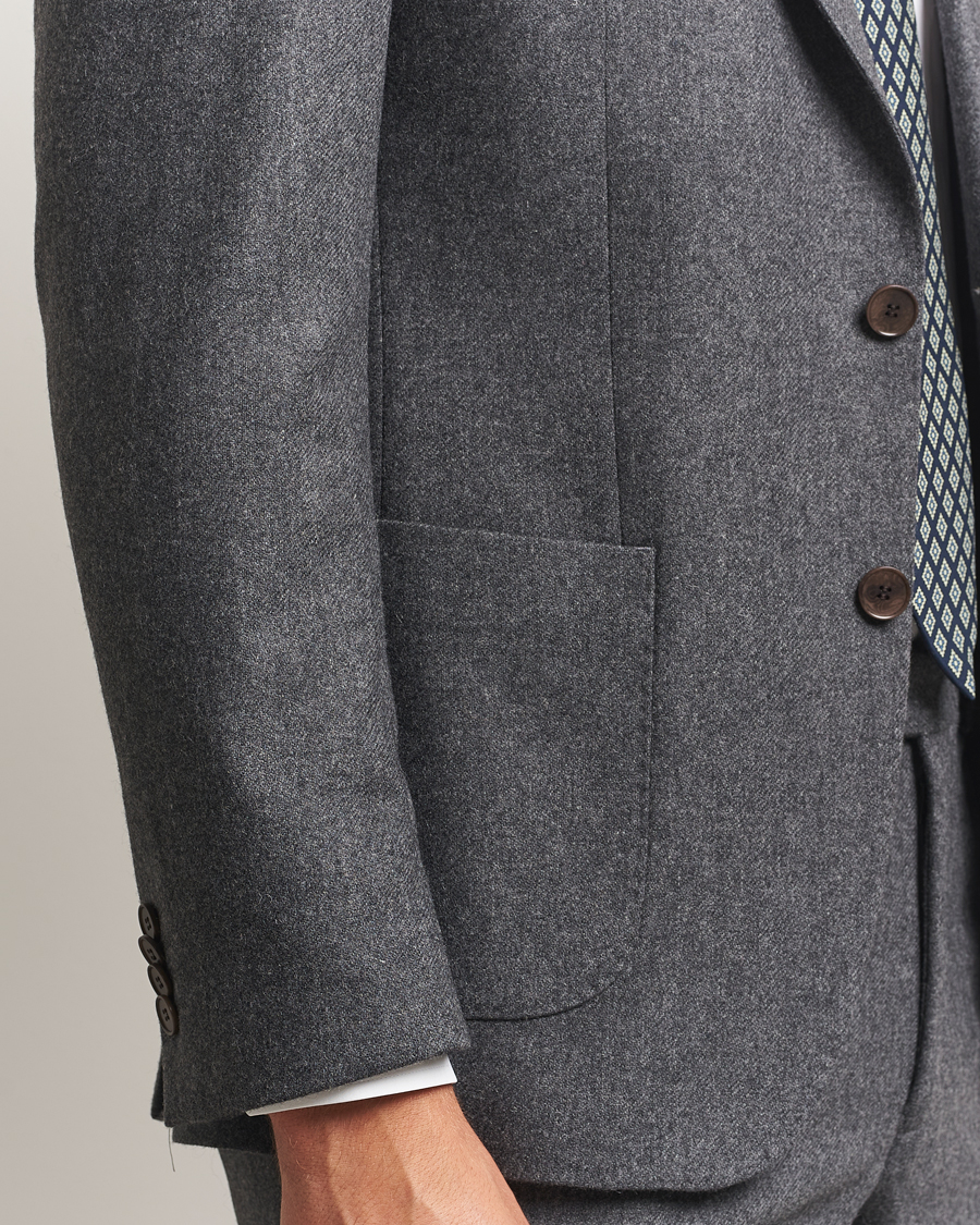 Herre | Dressjakker | Morris | Flannel Wool Blazer Grey