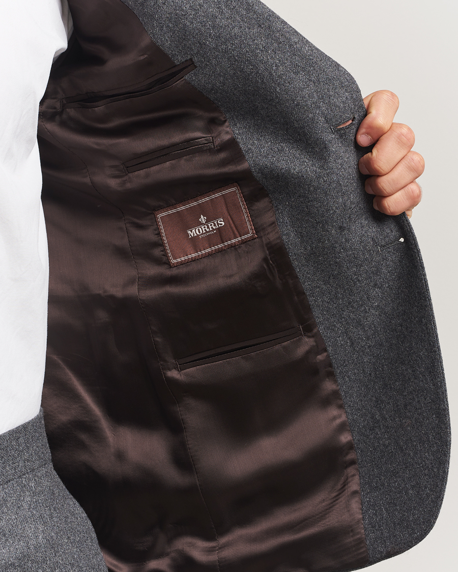 Herre | Dressjakker | Morris | Flannel Wool Blazer Grey
