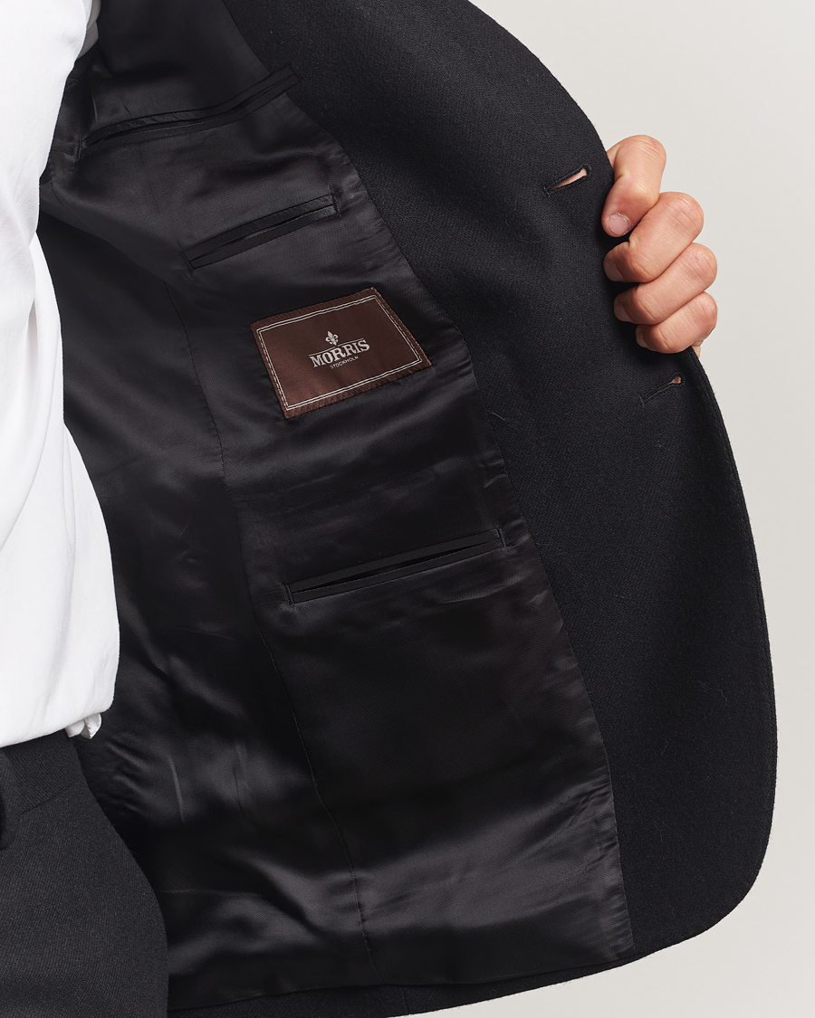 Herre | Dressjakker | Morris | Flannel Wool Blazer Black