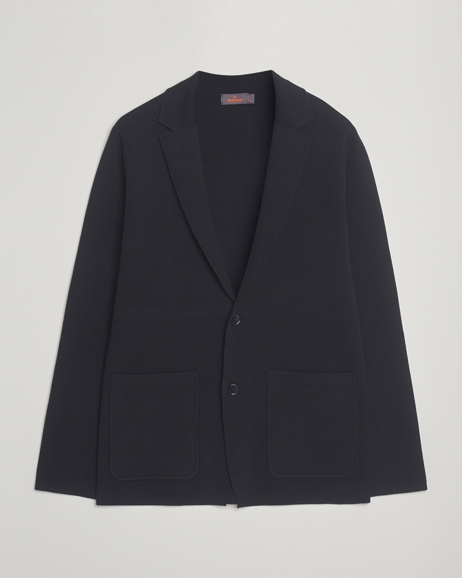 Herre | Dressjakker | Morris | Jake Knitted Blazer Old Blue
