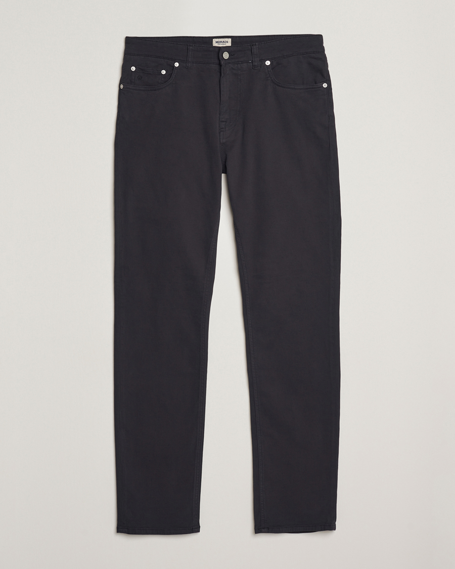 Herre | Bukser | Morris | James Brushed 5-Pocket Pants Blue