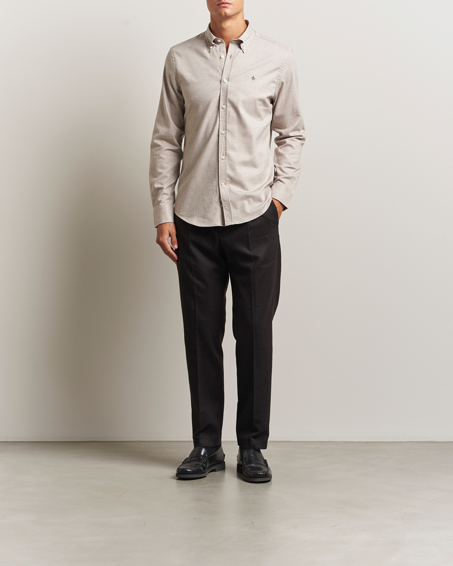 Herre | Skjorter | Morris | Watts Flannel Shirt Khaki