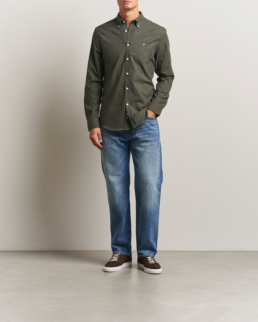 Herre | Skjorter | Morris | Watts Flannel Shirt Olive