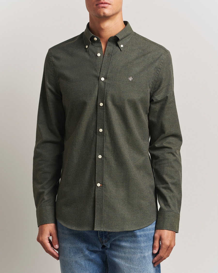 Herre | Skjorter | Morris | Watts Flannel Shirt Olive