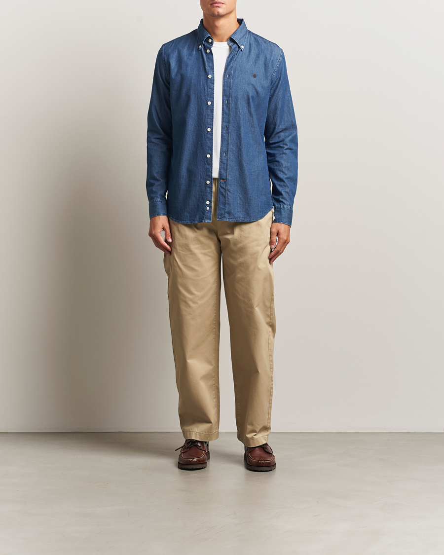 Herre | Skjorter | Morris | Light Denim Shirt Blue