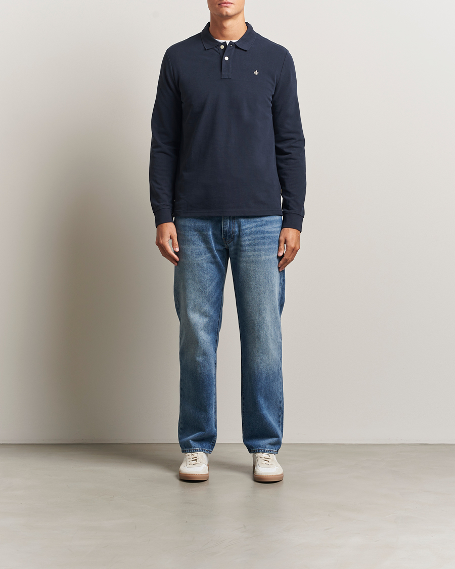 Herre | Gensere | Morris | Camden Long Sleeve Polo Shirt Navy