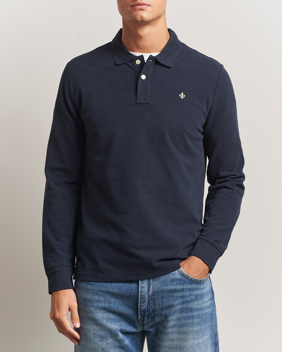 Herre | Gensere | Morris | Camden Long Sleeve Polo Shirt Navy
