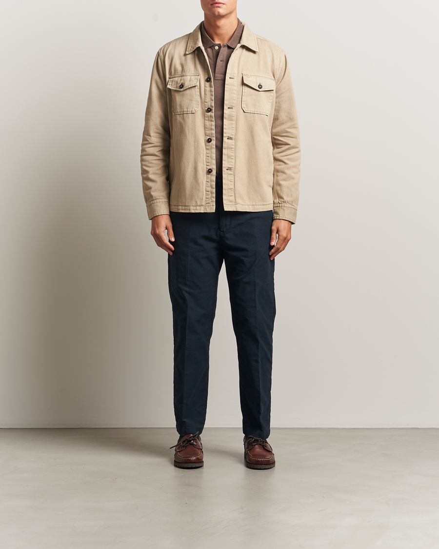 Herre | Skjorter | Morris | Alain Twill Shirt Jacket Khaki