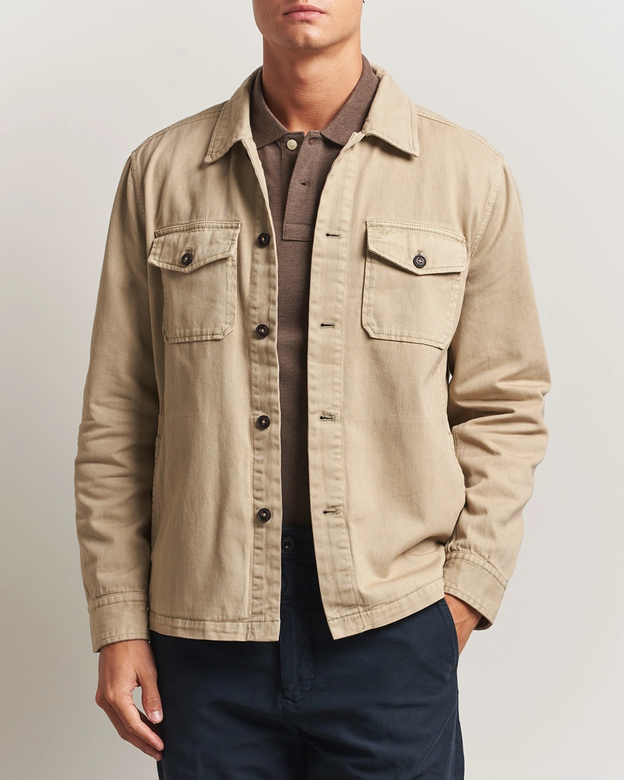 Herre | Skjorter | Morris | Alain Twill Shirt Jacket Khaki