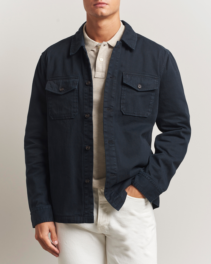 Herre | Skjorter | Morris | Alain Twill Shirt Jacket Old Blue
