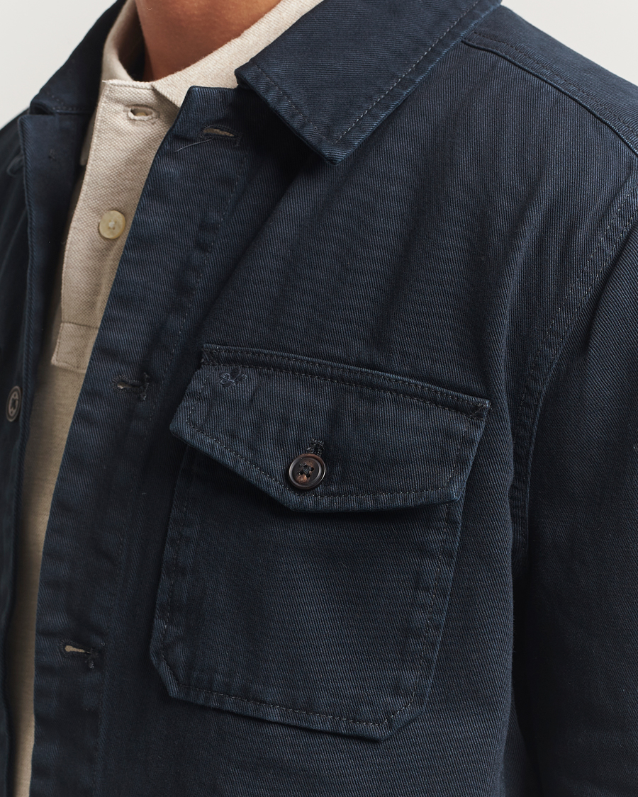 Herre | Skjorter | Morris | Alain Twill Shirt Jacket Old Blue