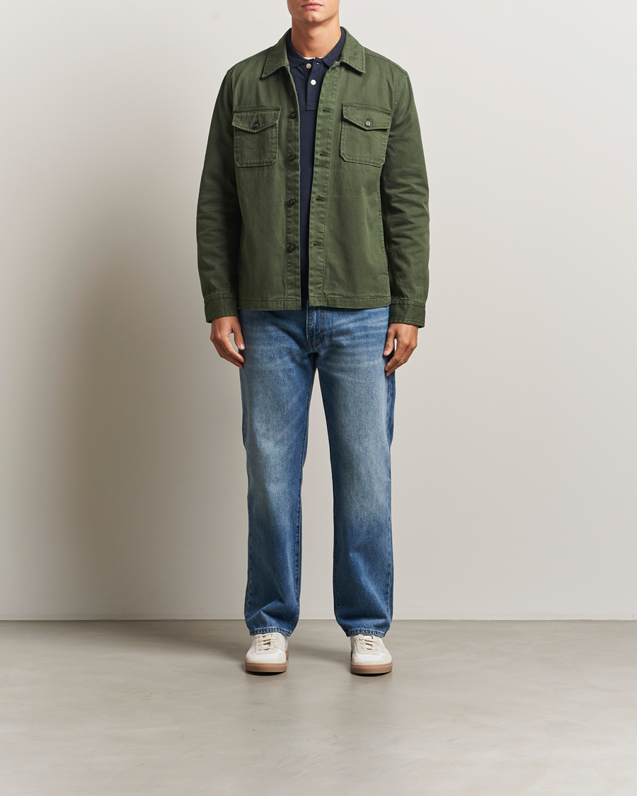 Herre | Skjorter | Morris | Alain Twill Shirt Jacket Olive
