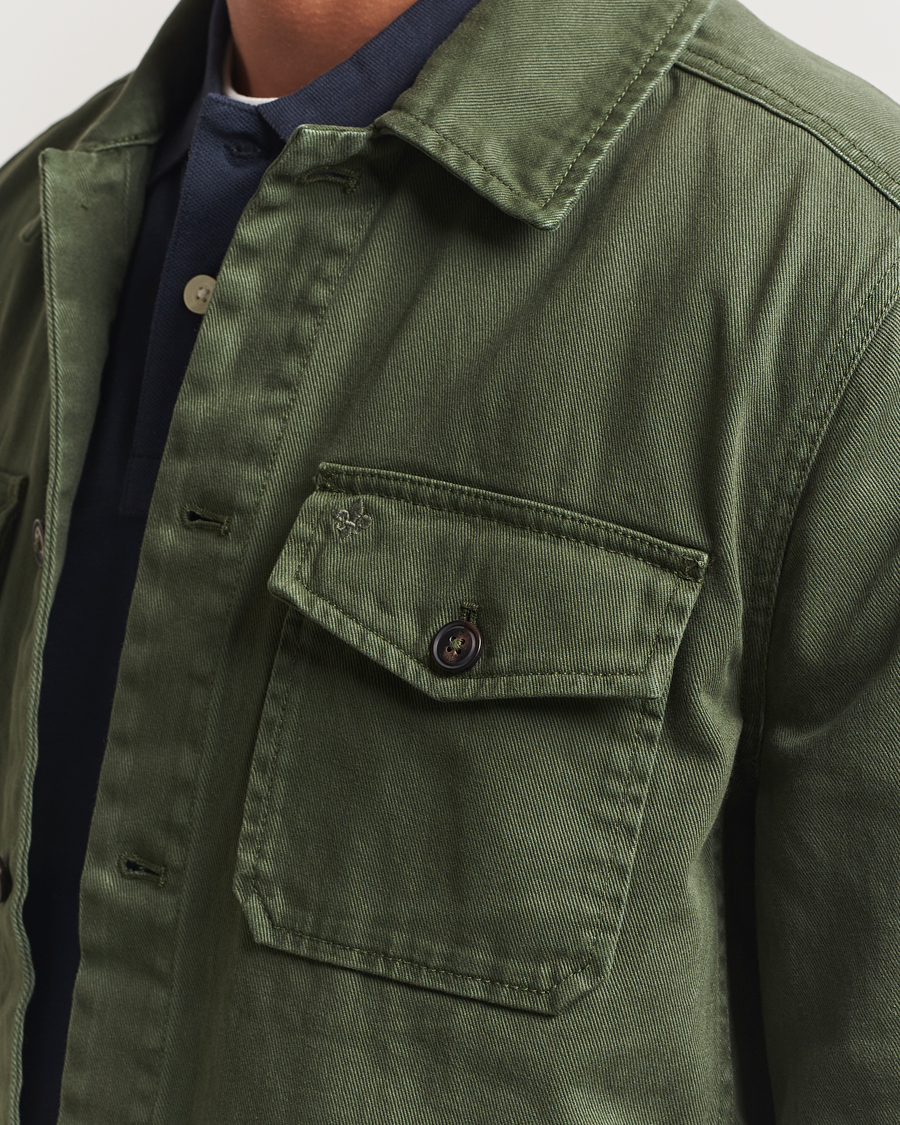Herre | Skjorter | Morris | Alain Twill Shirt Jacket Olive