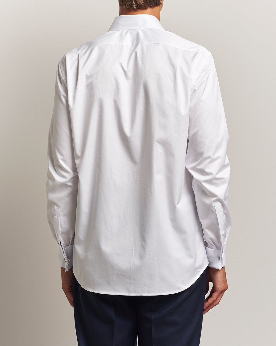 Herre | Skjorter | Stenströms | Regular Fit Cotton Twill Double Cuff Shirt White