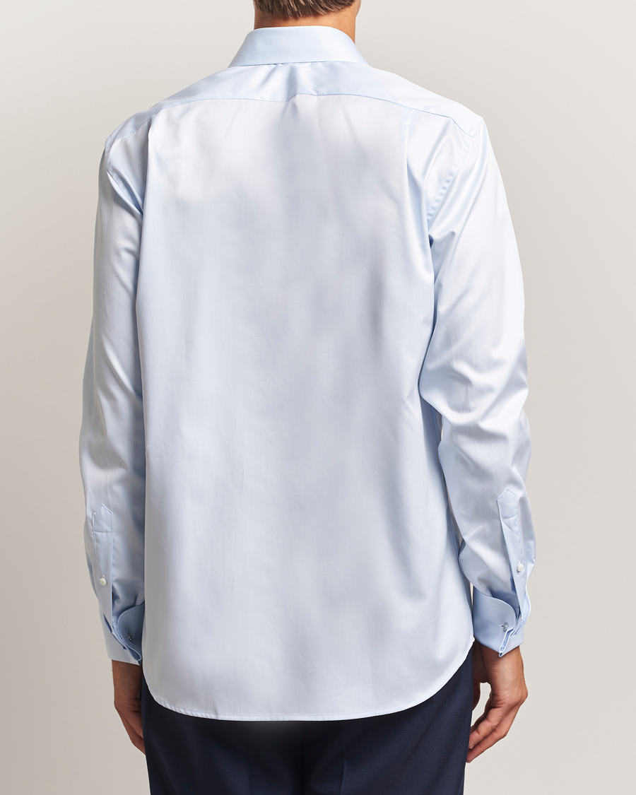 Herre | Skjorter | Stenströms | Regular Fit Cotton Twill Double Cuff Shirt Blue