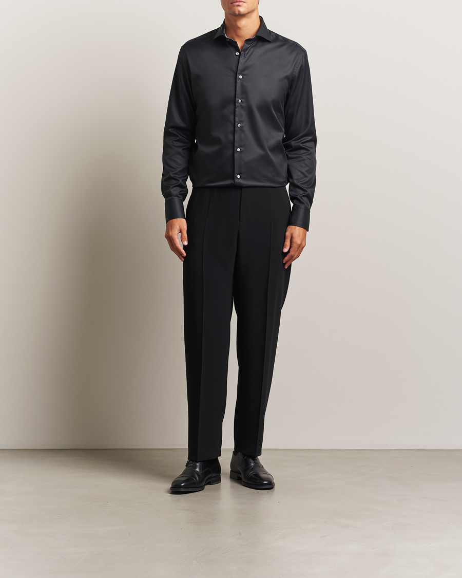 Herre | Skjorter | Stenströms | Regular Fit Contrast Shirt Black